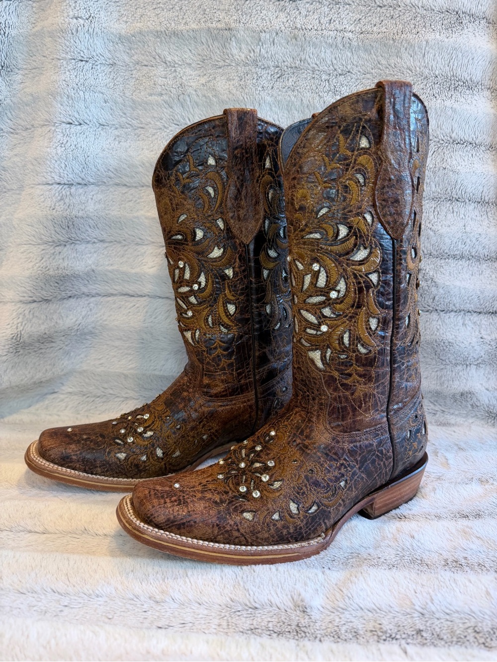 Spirit Estoperol Laser Harman Cappuccino Cowboy Boot - Picture 2 of 9
